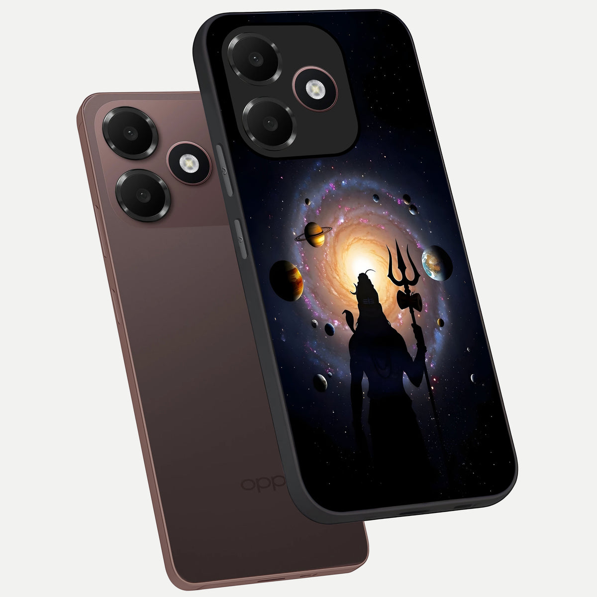  Galactic Shiva Vision phone case For Oppo A6C 5G showing premium glass back cover with detailed artwork