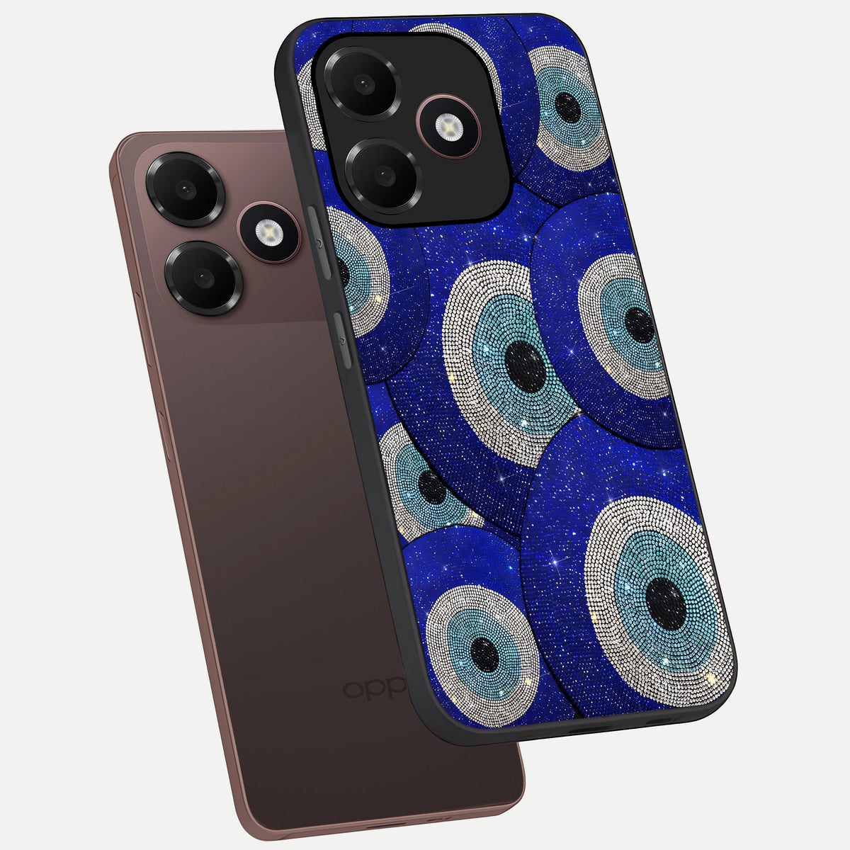  Galaxy Eye Flow phone case For Oppo A6C 5G showing premium glass back cover with detailed artwork