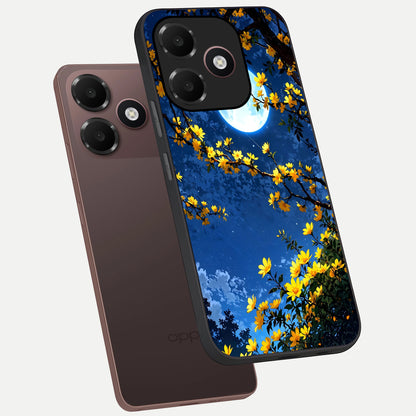 Golden Night Glow phone case For Oppo A6C 5G showing premium glass back cover with detailed artwork
