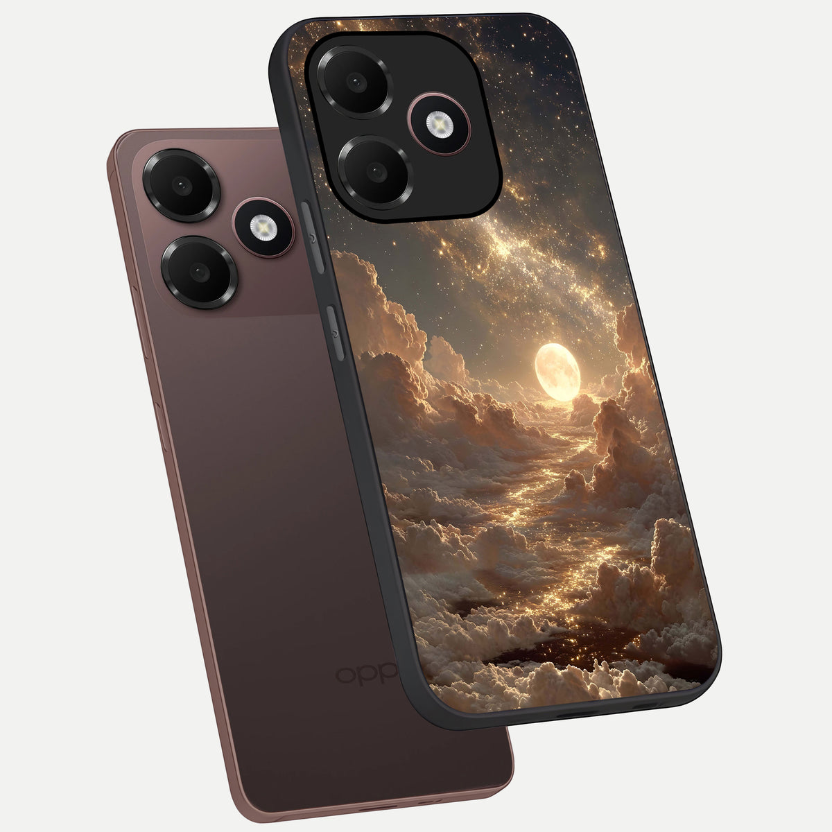  Golden Sky Dream phone case For Oppo A6C 5G showing premium glass back cover with detailed artwork