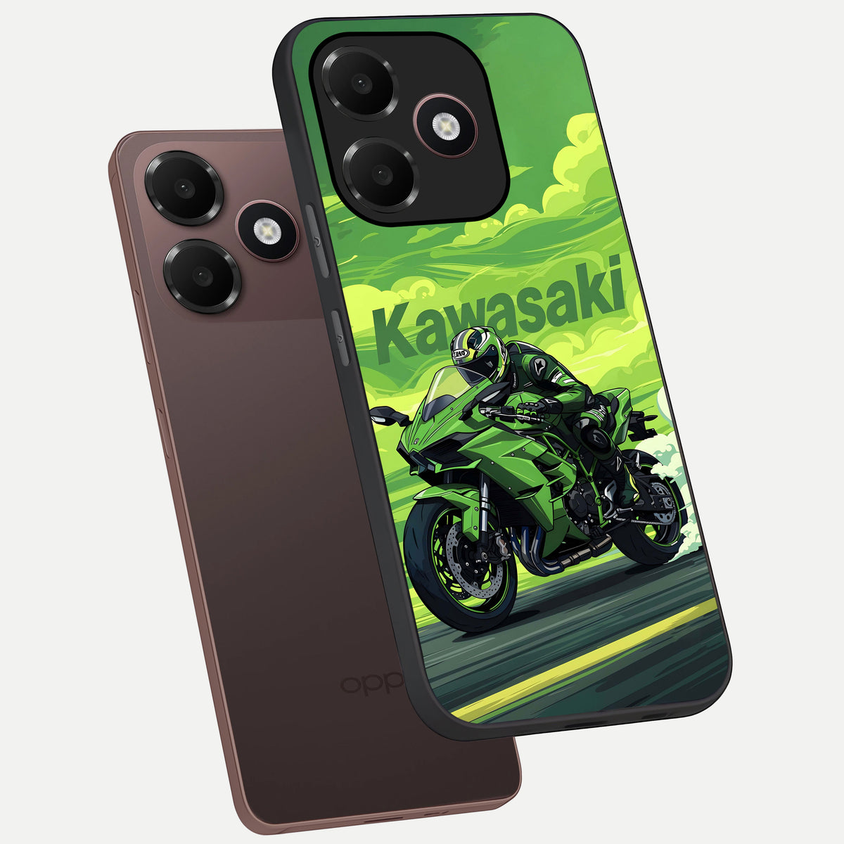  Greenery Sky phone case For Oppo A6C 5G showing premium glass back cover with detailed artwork