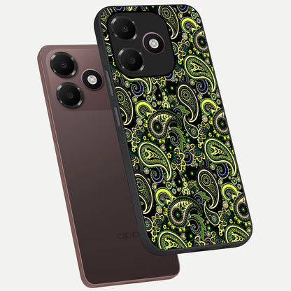  Green Lemon phone case For Oppo A6C 5G showing premium glass back cover with detailed artwork