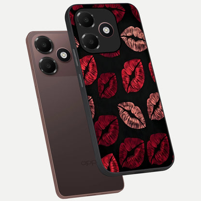  Midnight Kiss Love phone case For Oppo A6C 5G showing premium glass back cover with detailed artwork
