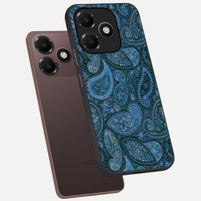  Midnight Paisley Glow phone case For Oppo A6C 5G showing premium glass back cover with detailed artwork