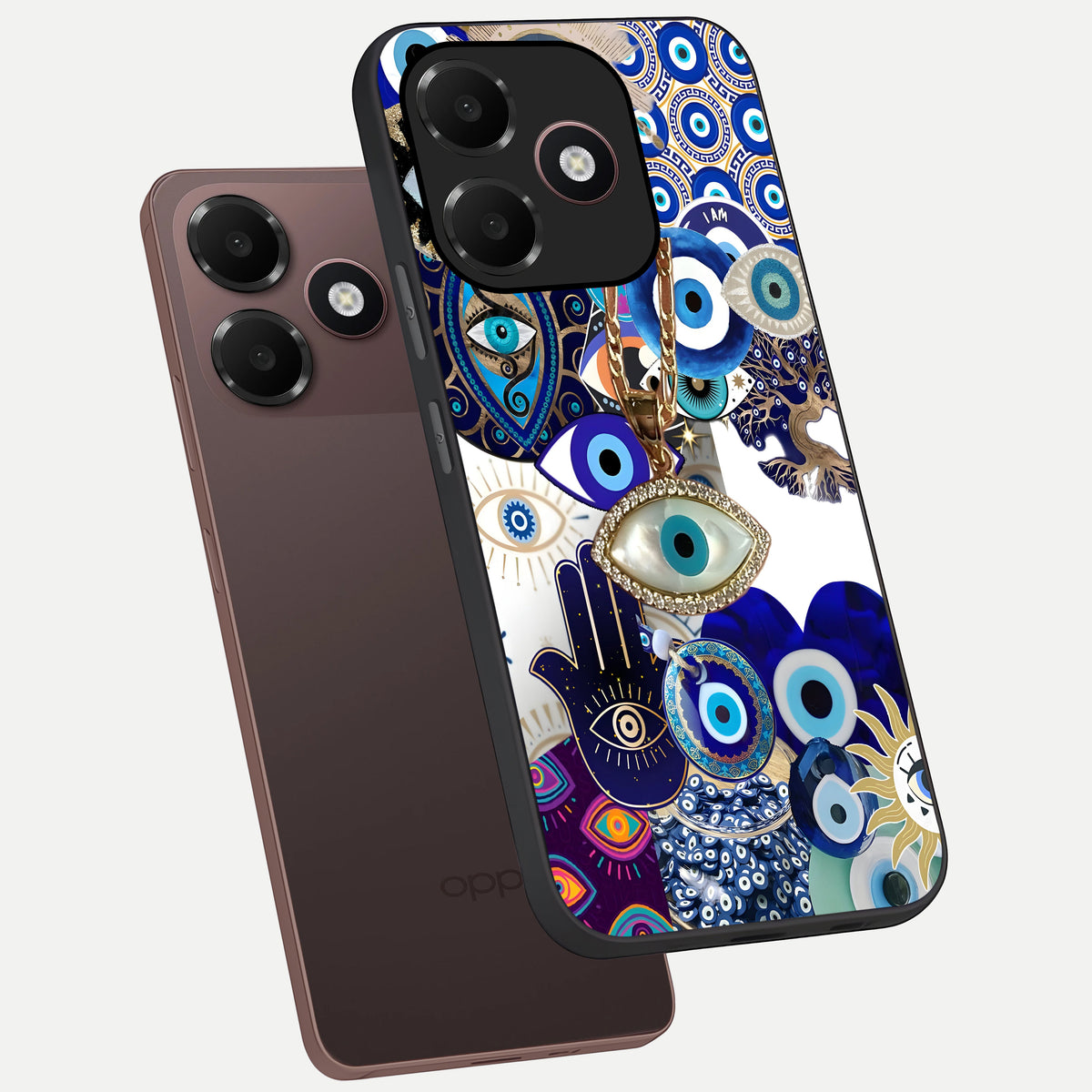  Mystic Charm Eye phone case For Oppo A6C 5G showing premium glass back cover with detailed artwork