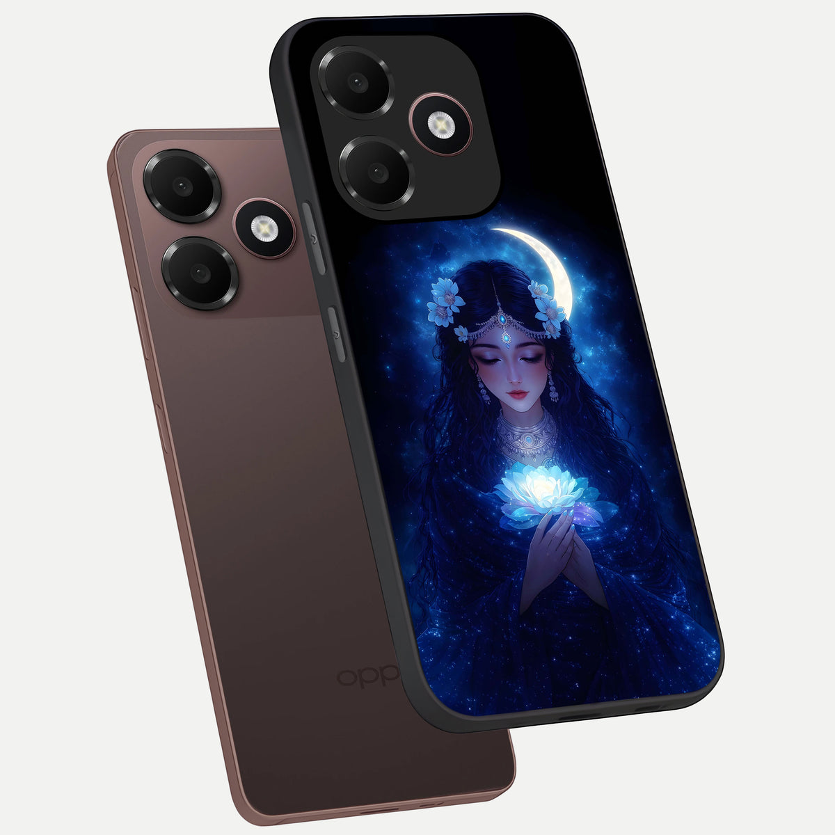  Mystic Moon Queen phone case For Oppo A6C 5G showing premium glass back cover with detailed artwork