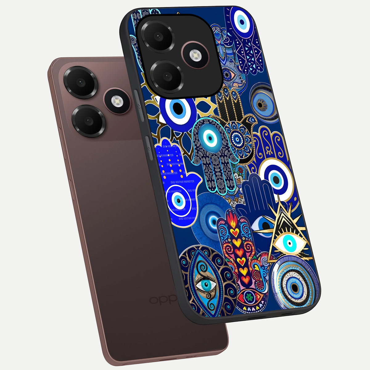  Mystic Palm Guard phone case For Oppo A6C 5G showing premium glass back cover with detailed artwork