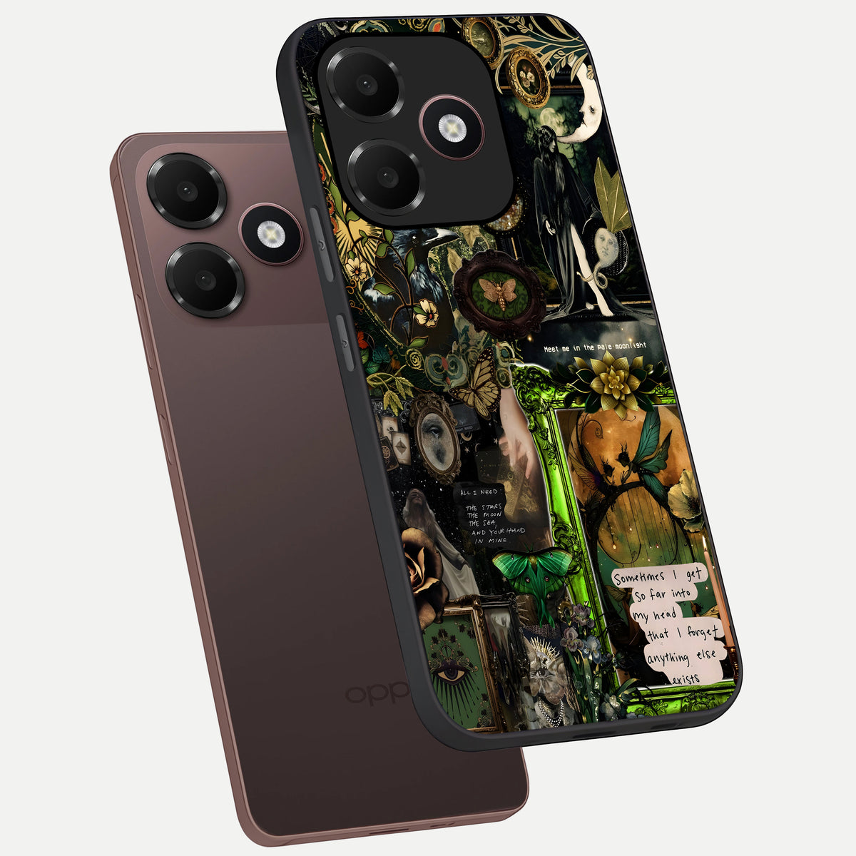  Mystic Woods Secret phone case For Oppo A6C 5G showing premium glass back cover with detailed artwork
