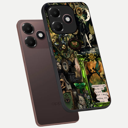  Mystic Woods Secret phone case For Oppo A6C 5G showing premium glass back cover with detailed artwork