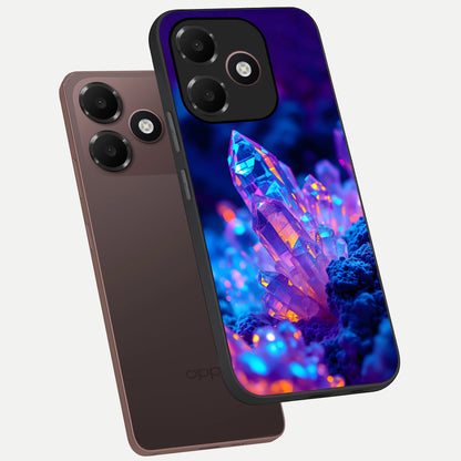  Neon Aura Shards phone case For Oppo A6C 5G showing premium glass back cover with detailed artwork