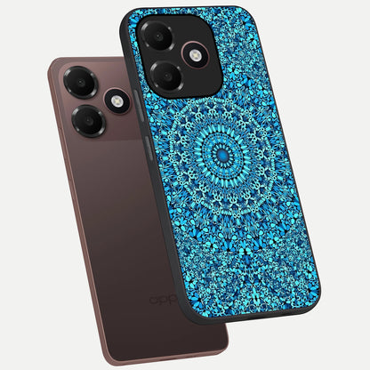 Ocean Bloom Mandala phone case For Oppo A6C 5G showing premium glass back cover with detailed artwork
