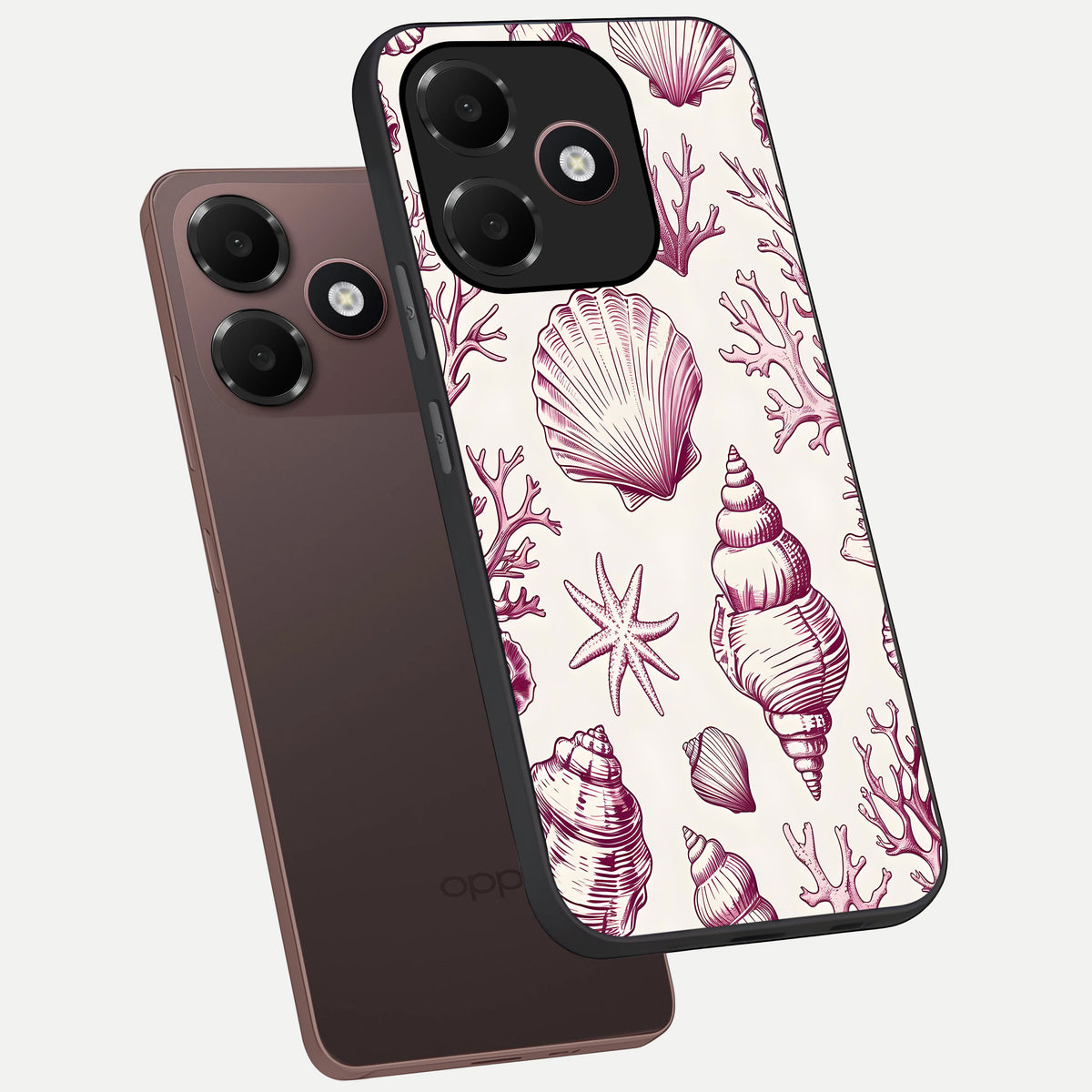  Pink Power Sparks phone case For Oppo A6C 5G showing premium glass back cover with detailed artwork