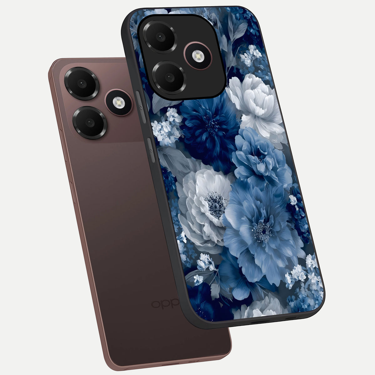  Royal Bloom Garden phone case For Oppo A6C 5G showing premium glass back cover with detailed artwork