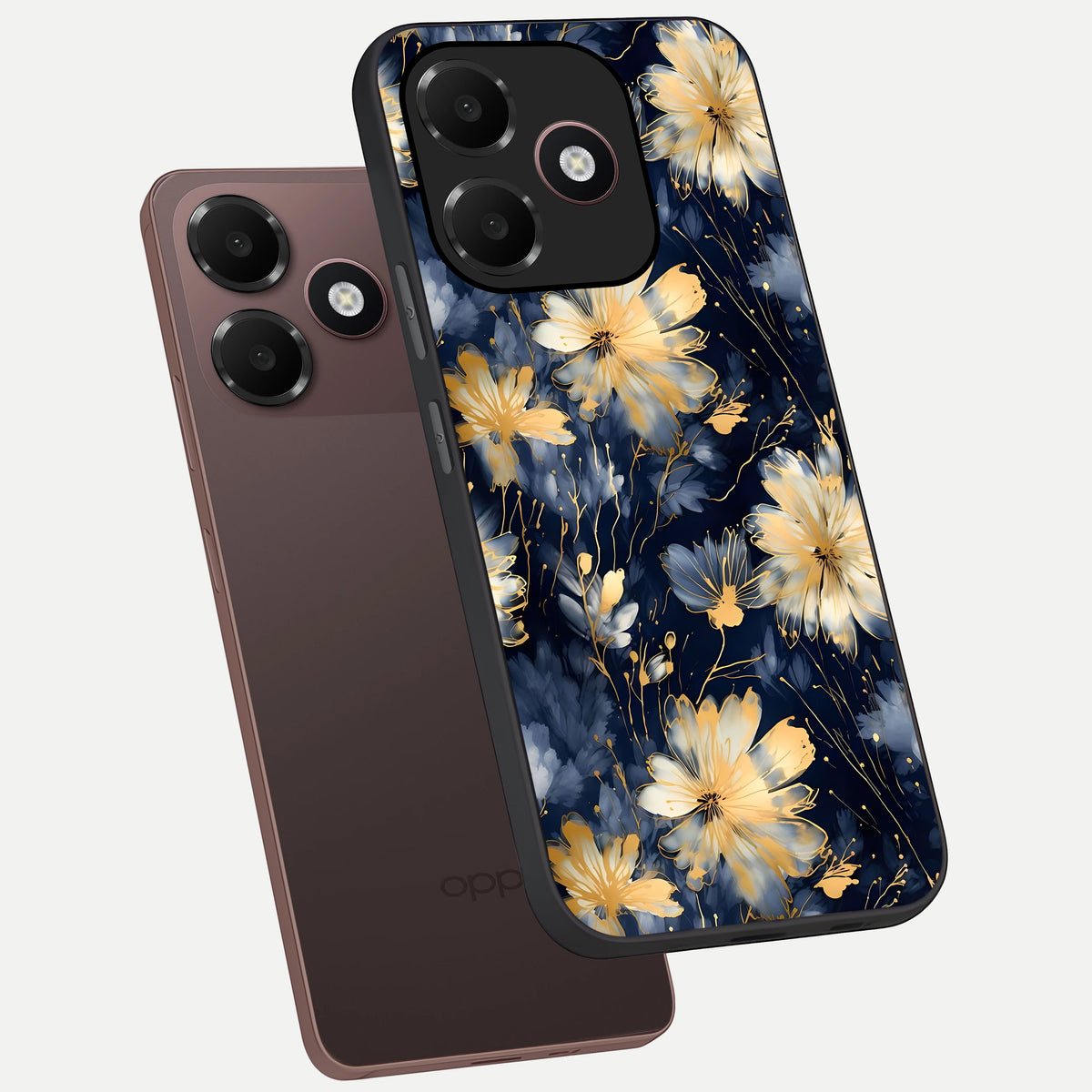  Royal Petal Dream phone case For Oppo A6C 5G showing premium glass back cover with detailed artwork