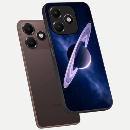  Saturn Ring Mystique phone case For Oppo A6C 5G showing premium glass back cover with detailed artwork