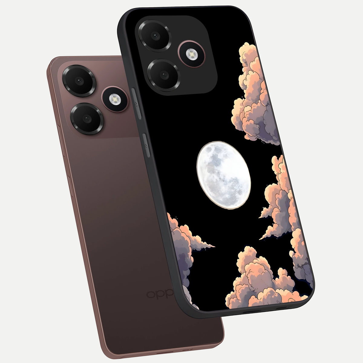  Shade Cloud Moon phone case For Oppo A6C 5G showing premium glass back cover with detailed artwork