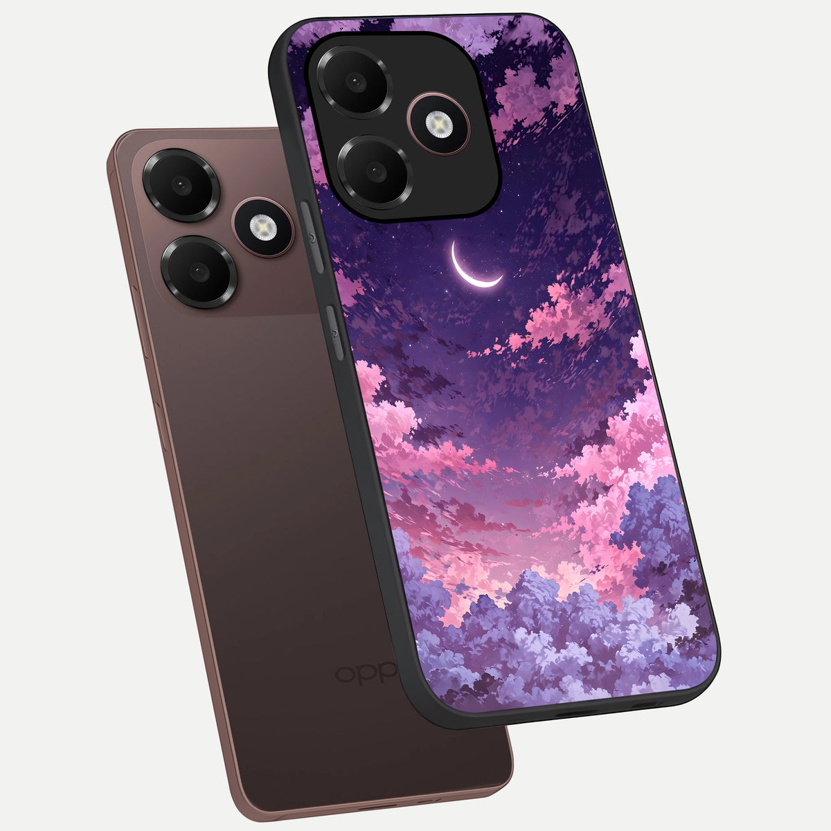  Sky Drift Clouds phone case For Oppo A6C 5G showing premium glass back cover with detailed artwork