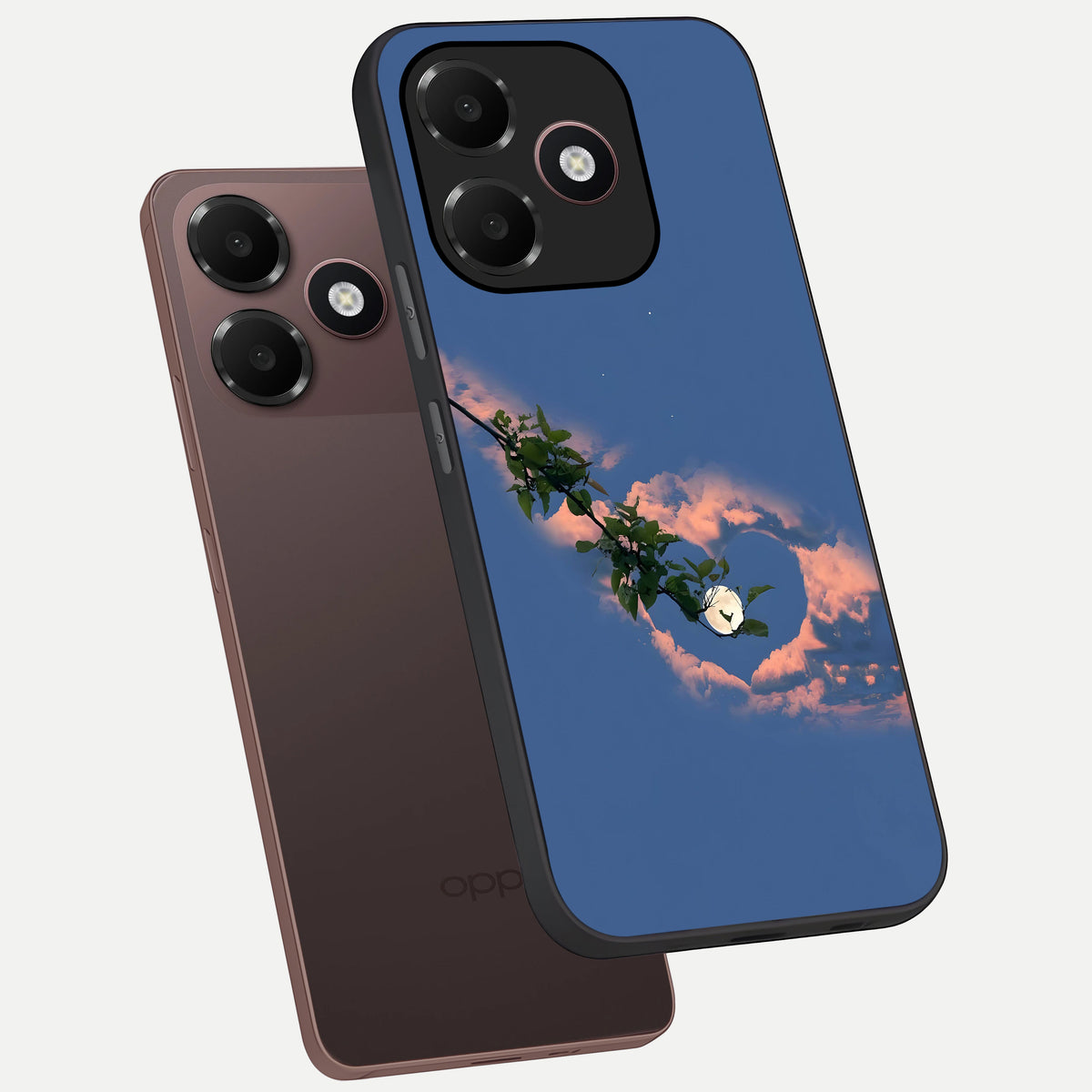  Sky Under Tree phone case For Oppo A6C 5G showing premium glass back cover with detailed artwork