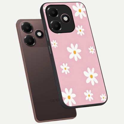  Soft Daisy Bliss phone case For Oppo A6C 5G showing premium glass back cover with detailed artwork
