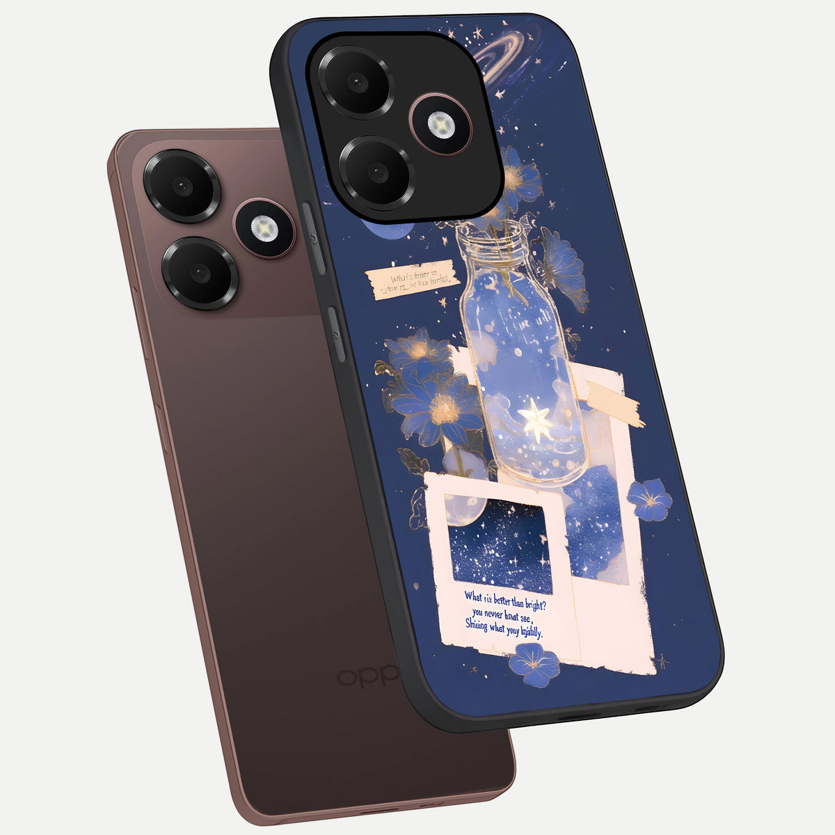  Starlit Cosmic Jar phone case For Oppo A6C 5G showing premium glass back cover with detailed artwork