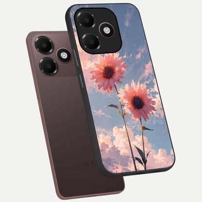  Sun Moon Balance phone case For Oppo A6C 5G showing premium glass back cover with detailed artwork