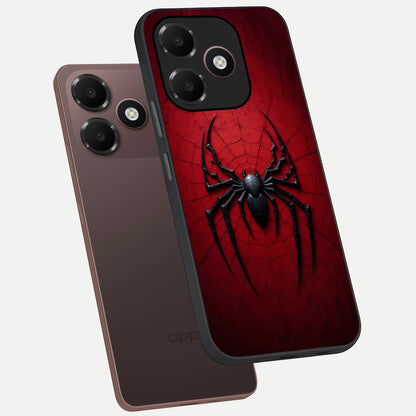  Superhero Web Emblem phone case For Oppo A6C 5G showing premium glass back cover with detailed artwork