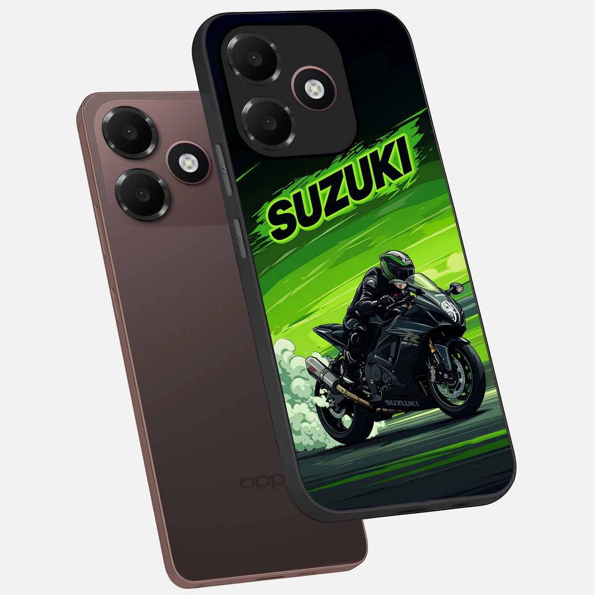  Suzuki Speed Beast phone case For Oppo A6C 5G showing premium glass back cover with detailed artwork