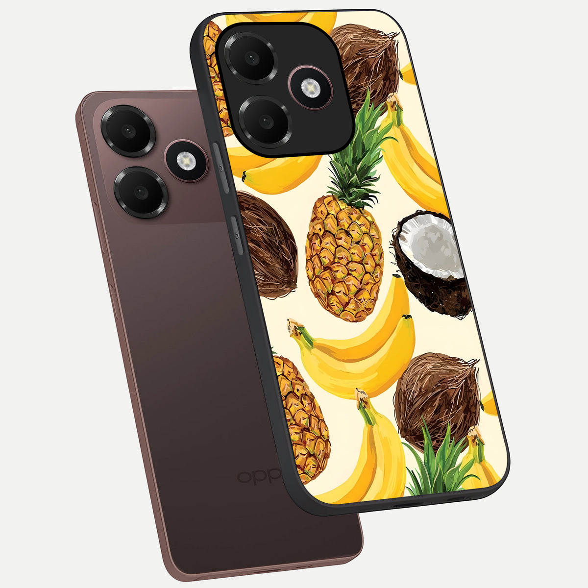  Tropical Fruit Mood phone case For Oppo A6C 5G showing premium glass back cover with detailed artwork
