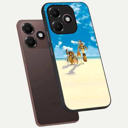  Tropical Fun Squad phone case For Oppo A6C 5G showing premium glass back cover with detailed artwork