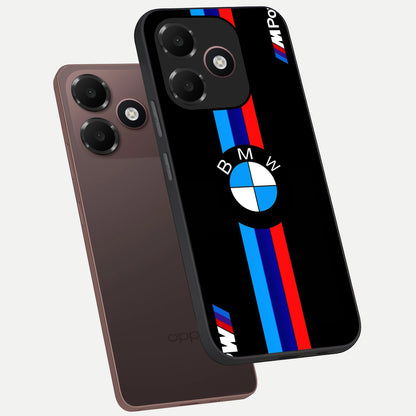  Turbo BMW Beast phone case For Oppo A6C 5G showing premium glass back cover with detailed artwork