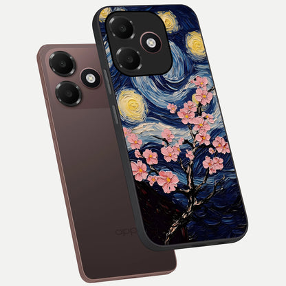  Van Gogh Scenery phone case For Oppo A6C 5G showing premium glass back cover with detailed artwork