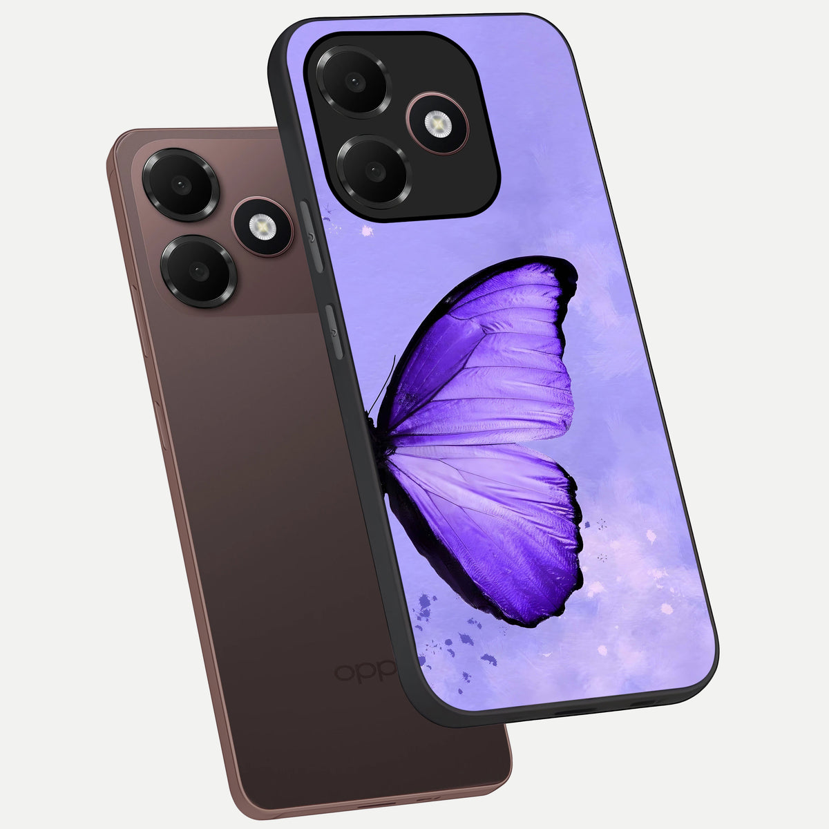  Violet Dream Wing phone case For Oppo A6C 5G showing premium glass back cover with detailed artwork