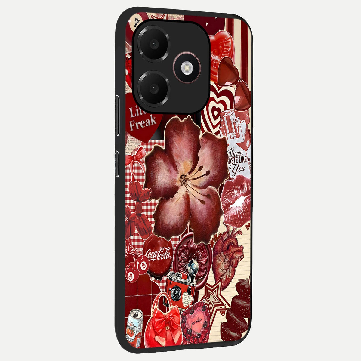  Aesthetic Little Freak back cover For Oppo A6C 5G slim fit glass case with vibrant aesthetic design