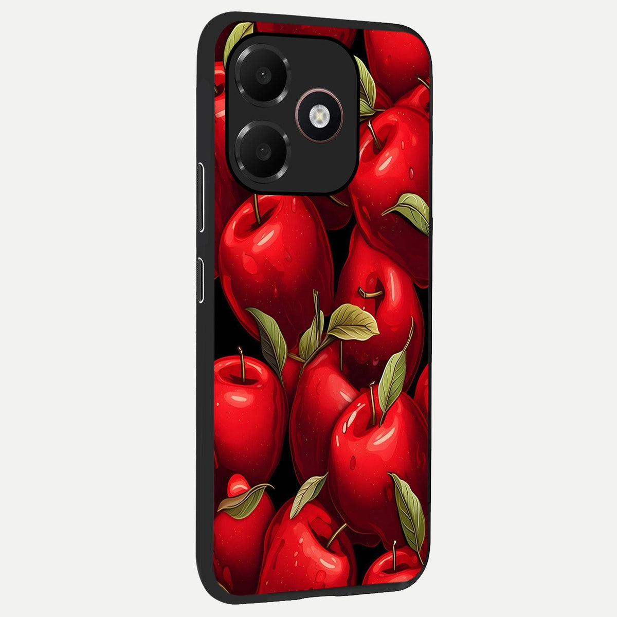  Apple Pattern back cover For Oppo A6C 5G slim fit glass case with vibrant aesthetic design