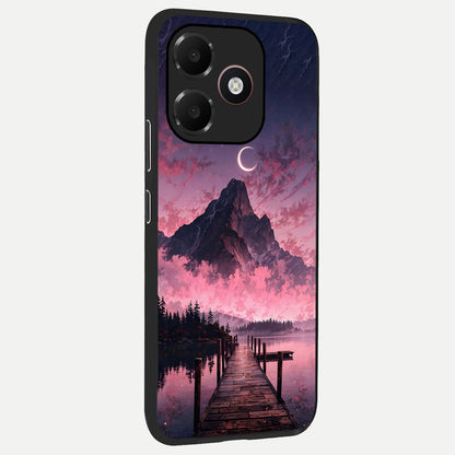  Beautiful Mountain View back cover For Oppo A6C 5G slim fit glass case with vibrant aesthetic design