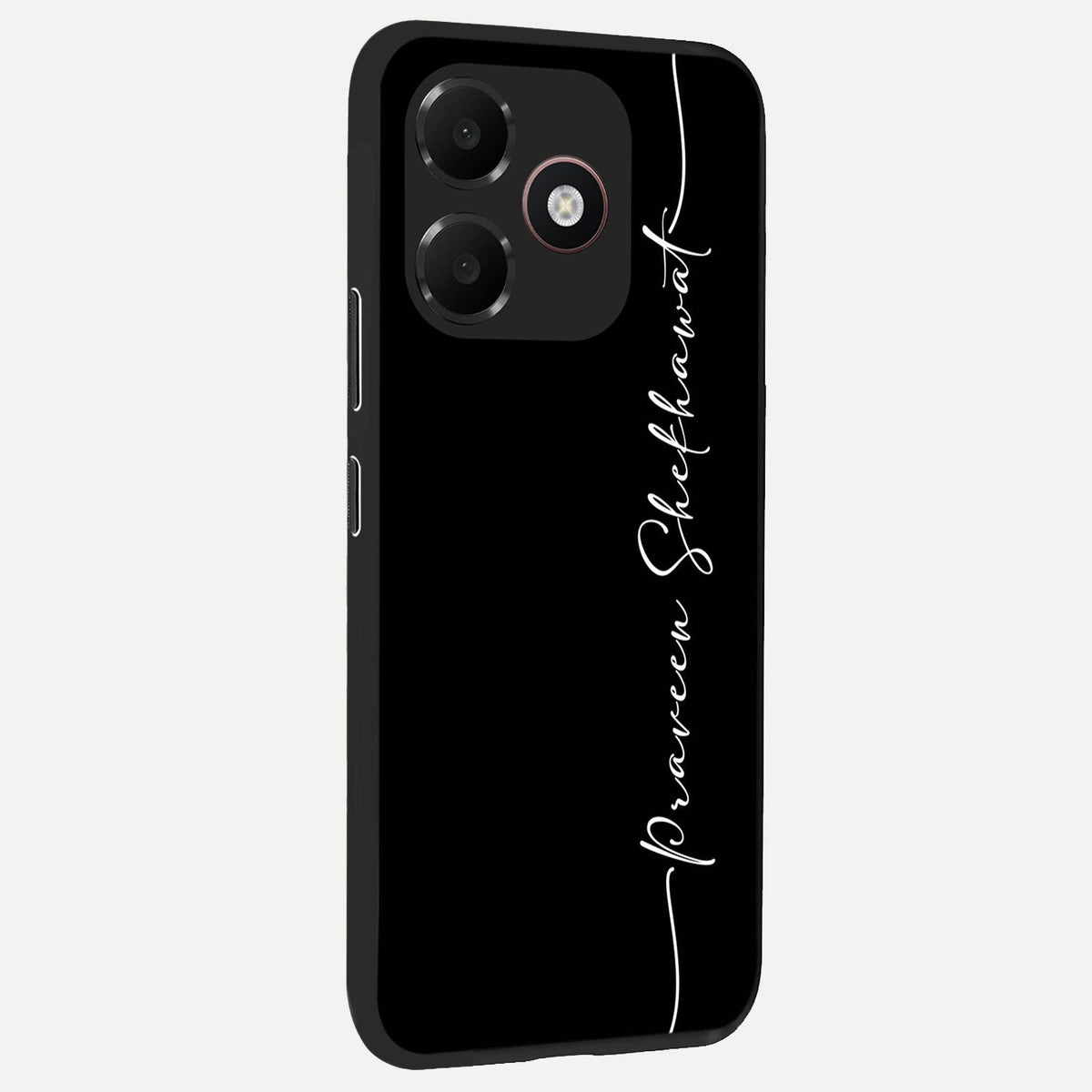  Black Tune Custom Name back cover For Oppo A6C 5G slim fit glass case with vibrant aesthetic design
