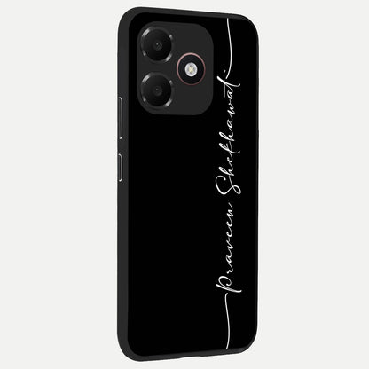  Black Tune Custom Name back cover For Oppo A6C 5G slim fit glass case with vibrant aesthetic design