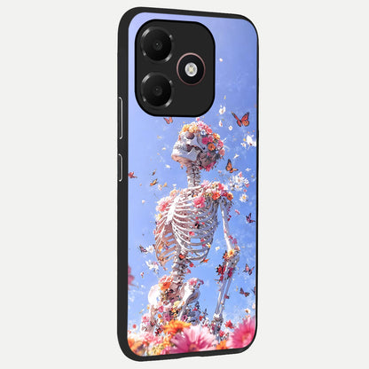  Bloom Beyond Bones back cover For Oppo A6C 5G slim fit glass case with vibrant aesthetic design