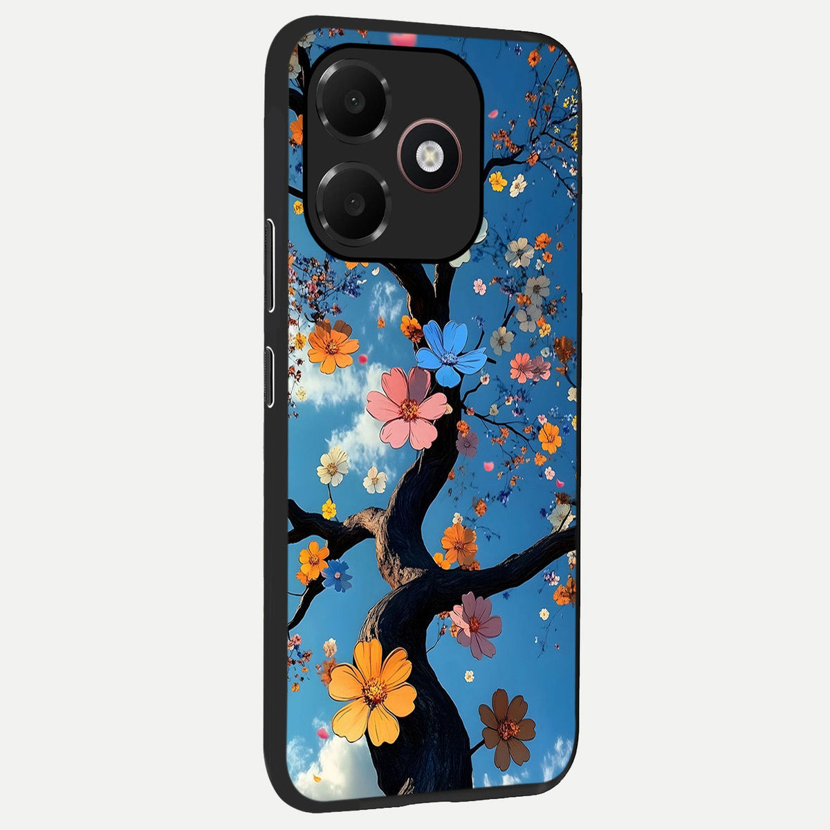  Blossom Dream Sky back cover For Oppo A6C 5G slim fit glass case with vibrant aesthetic design
