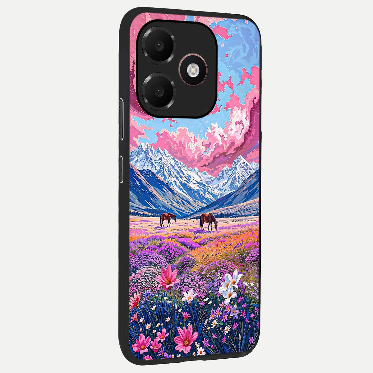  Blossom Valley Dream back cover For Oppo A6C 5G slim fit glass case with vibrant aesthetic design