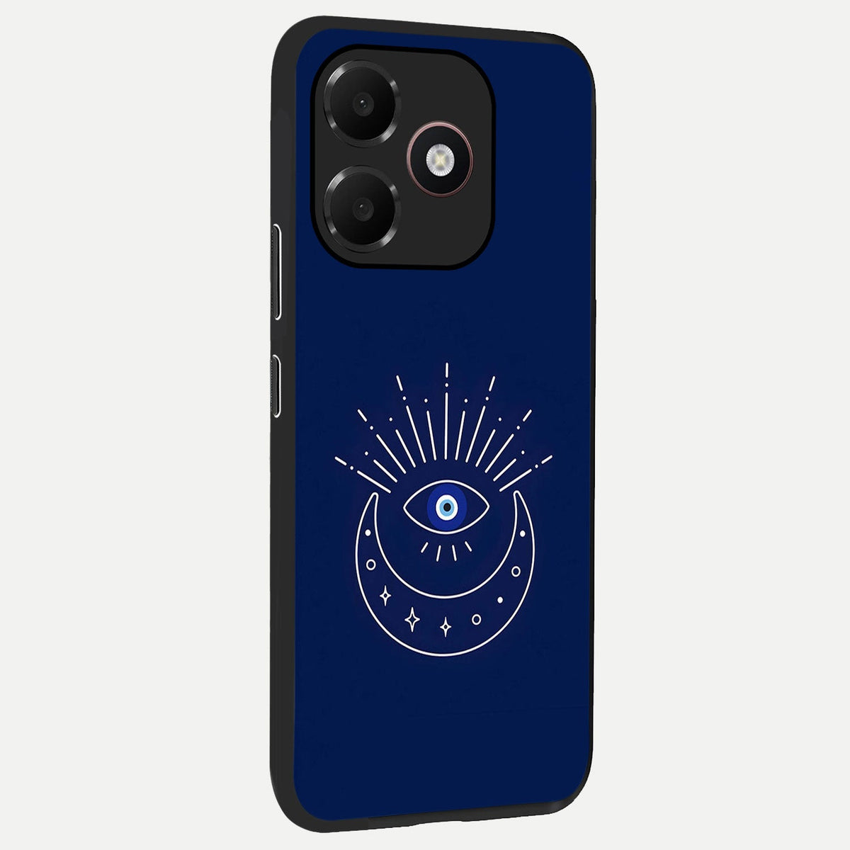  Blue Evil Eye back cover For Oppo A6C 5G slim fit glass case with vibrant aesthetic design