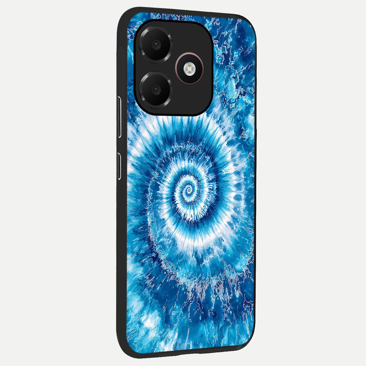  Blue Galaxy Wave back cover For Oppo A6C 5G slim fit glass case with vibrant aesthetic design