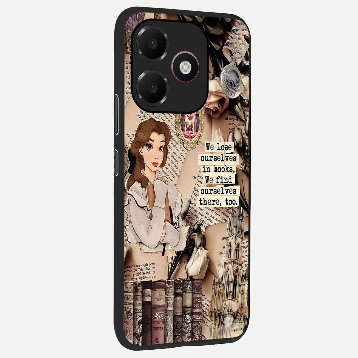  Bookish Dream World back cover For Oppo A6C 5G slim fit glass case with vibrant aesthetic design