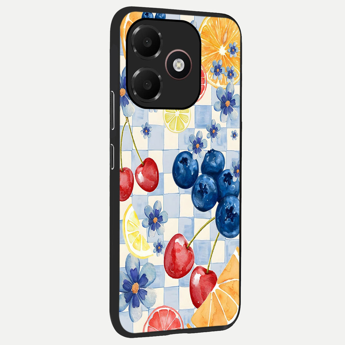  Citrus Bloom Joy back cover For Oppo A6C 5G slim fit glass case with vibrant aesthetic design