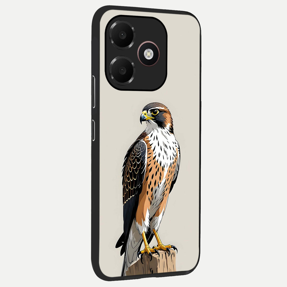  Clever Eagle back cover For Oppo A6C 5G slim fit glass case with vibrant aesthetic design
