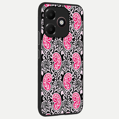  Crimson Paisley Charm back cover For Oppo A6C 5G slim fit glass case with vibrant aesthetic design