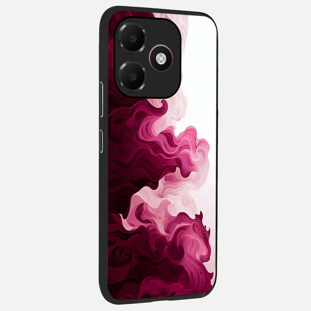  Crimson Wave Flow back cover For Oppo A6C 5G slim fit glass case with vibrant aesthetic design