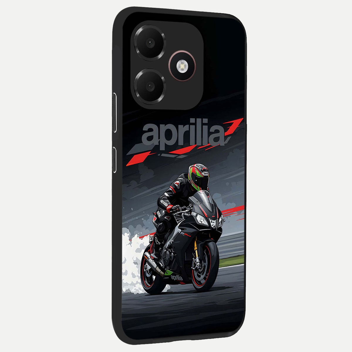  Dark Aprilla back cover For Oppo A6C 5G slim fit glass case with vibrant aesthetic design
