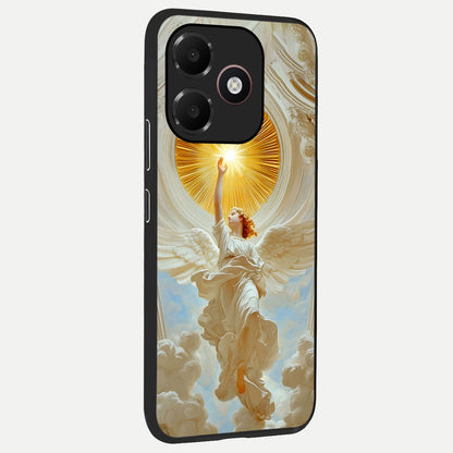  Divine Light Angel back cover For Oppo A6C 5G slim fit glass case with vibrant aesthetic design