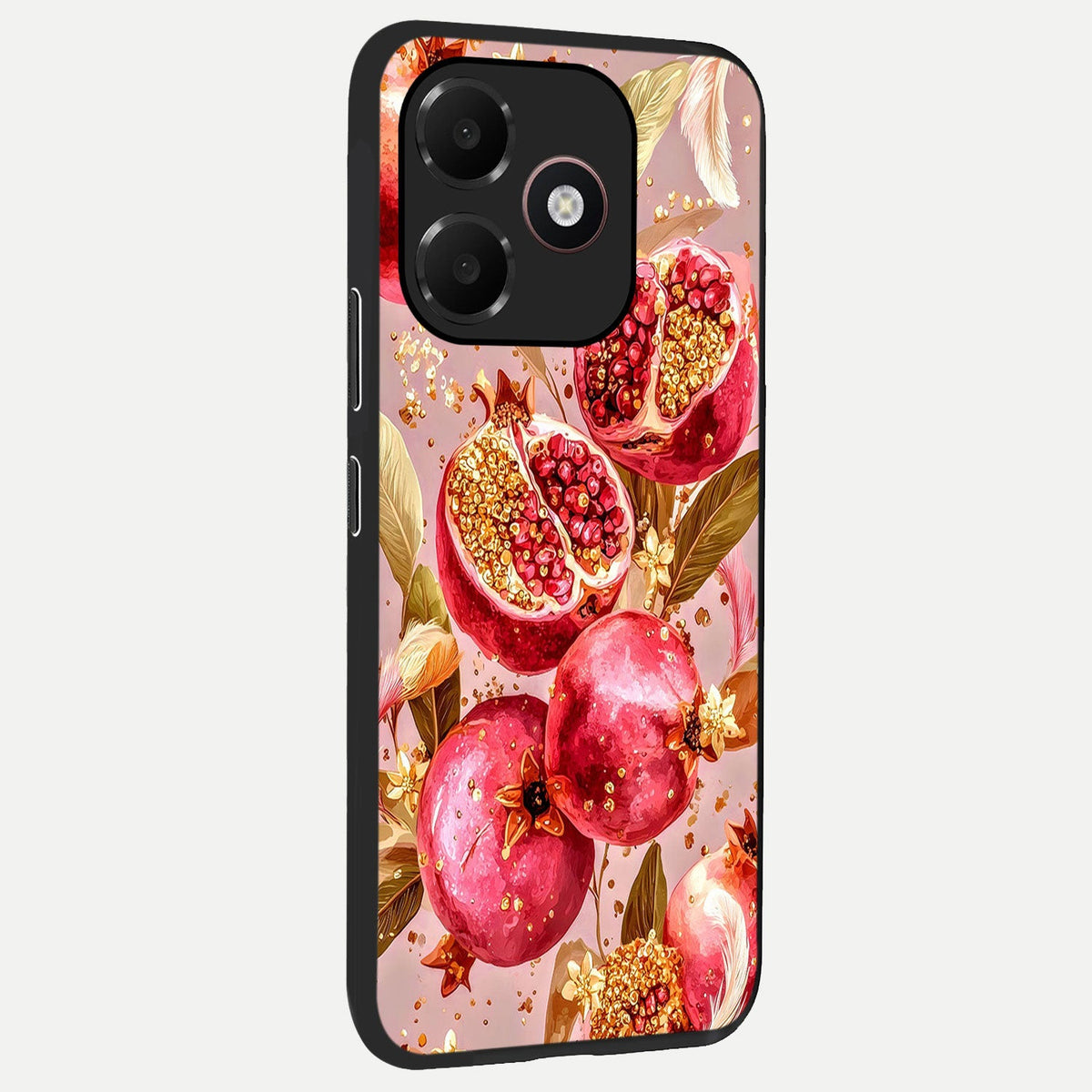  Golden Bloom Glow back cover For Oppo A6C 5G slim fit glass case with vibrant aesthetic design